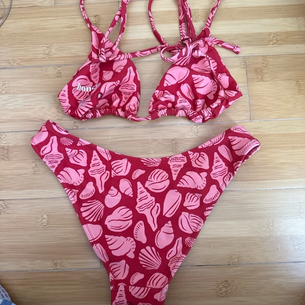 🍯Honey Swim Seashore triangle string bikini set - Picture 6 of 6